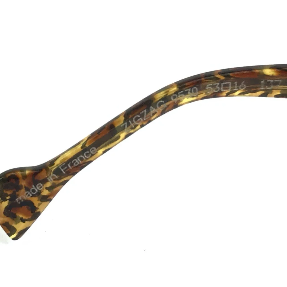 BOZ Eyeglasses Frames ZIGZAG 9530 Panther White Red Diamonds Arms 53-16-137